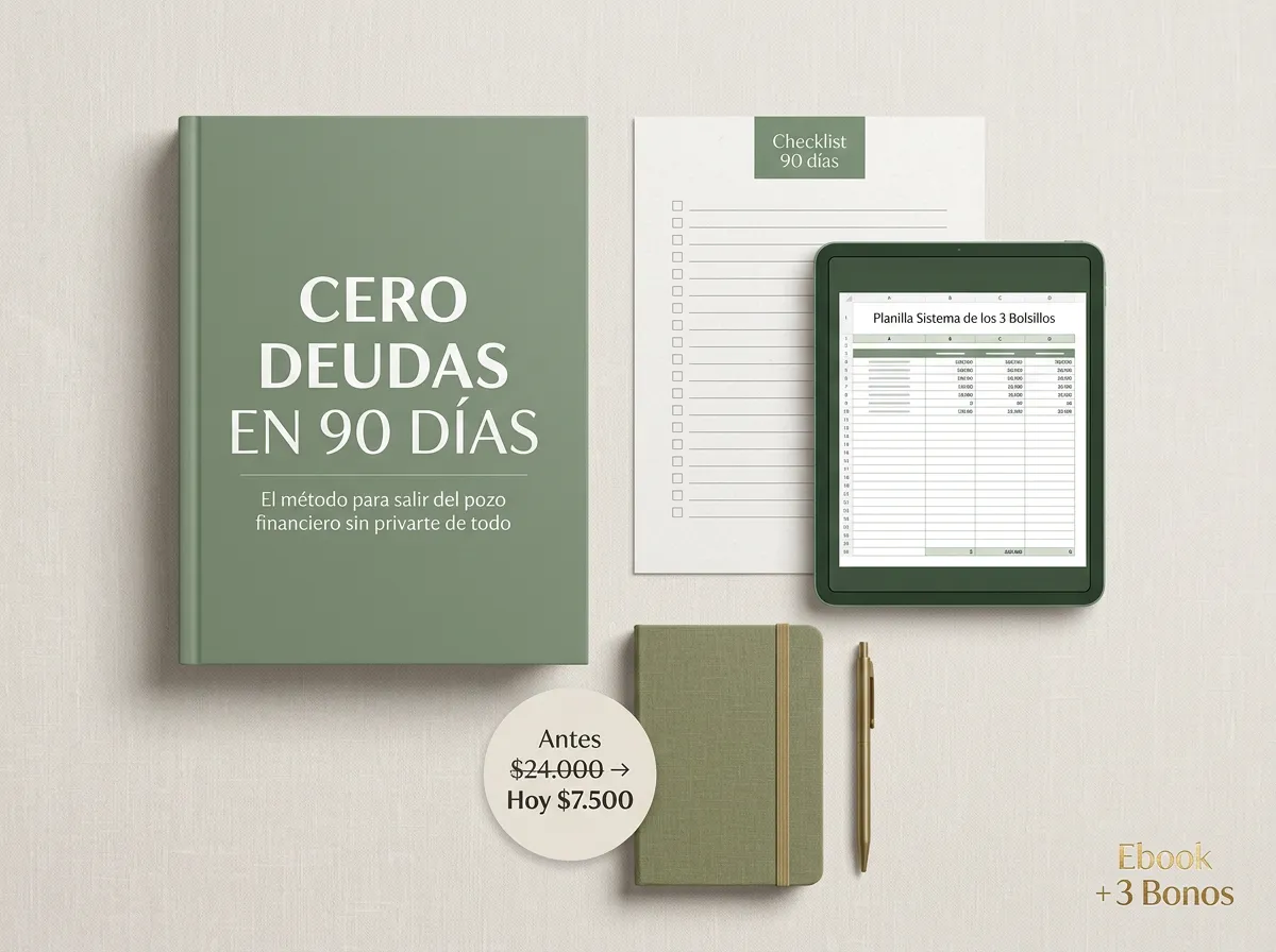 Paquete completo — Ebook + 3 Bonos Cero Deudas en 90 Días